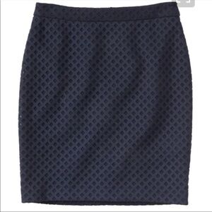 Banana Republic Navy Blue Laser Cut Classic Pencil Skirt